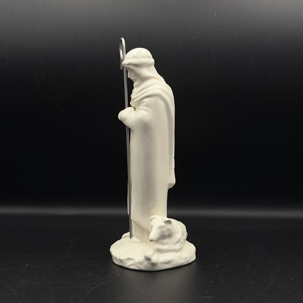 VTG 1970s Standing Shepherd & Dog Glazed Holland Mold Ceramic Nativity Figurine - Picture 7 of 10